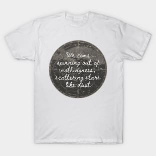 scattering stars like dust- Aesthetic Rumi quote T-Shirt